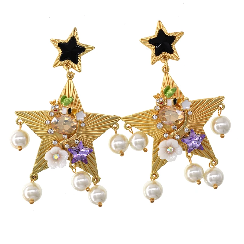 Trendy Exaggerate Metal Five-pointed Stars Tassel Earring Pendents Drop Earrings for Women Gifts Fashion Jewelry Accessorries
Trendy Exaggerate Metal Five-pointed Stars Tassel Earring Pendents Drop Earrings for Women Gifts Fashion Jewelry Accessorries