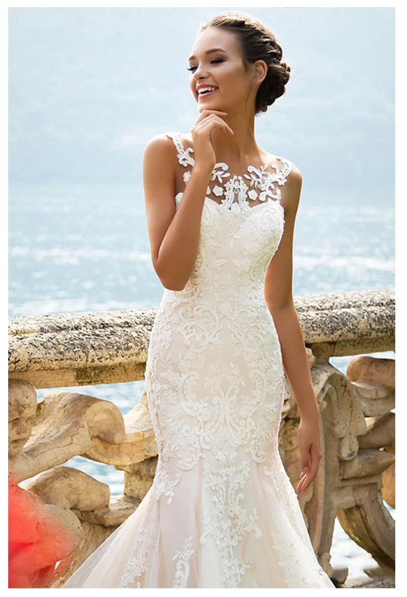 Lace Appliques Backless Mermaid Wedding Dress Vestidos de novia 2019 Bridal Dress Sexy Floor Length Wedding Gowns
Lace Appliques Backless Mermaid Wedding Dress Vestidos de novia 2019 Bridal Dress Sexy Floor Length Wedding Gowns