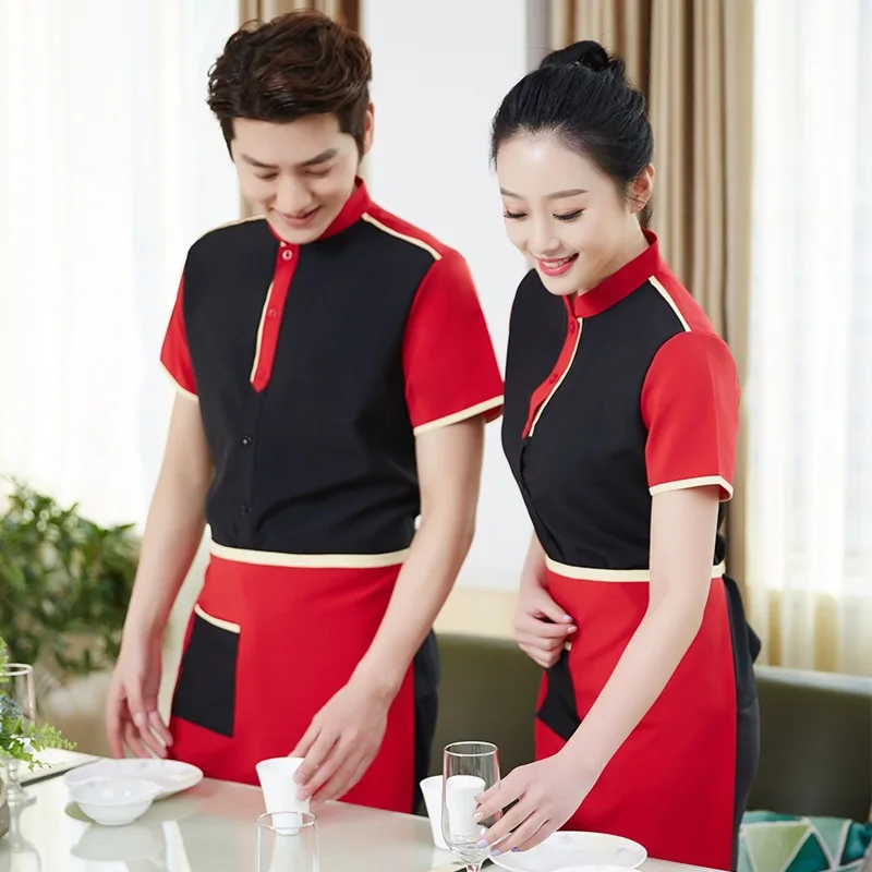 Женские комбинезоны с короткими рукавами рубашки для кафе ресторанов горячая