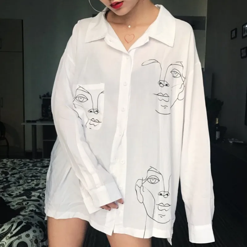 2019 New Women Fashion Long Sleeve Face Print Loose Blouses Shirts Summer Casual Tops Shirt Blusas
2019 New Women Fashion Long Sleeve Face Print Loose Blouses Shirts Summer Casual Tops Shirt Blusas
