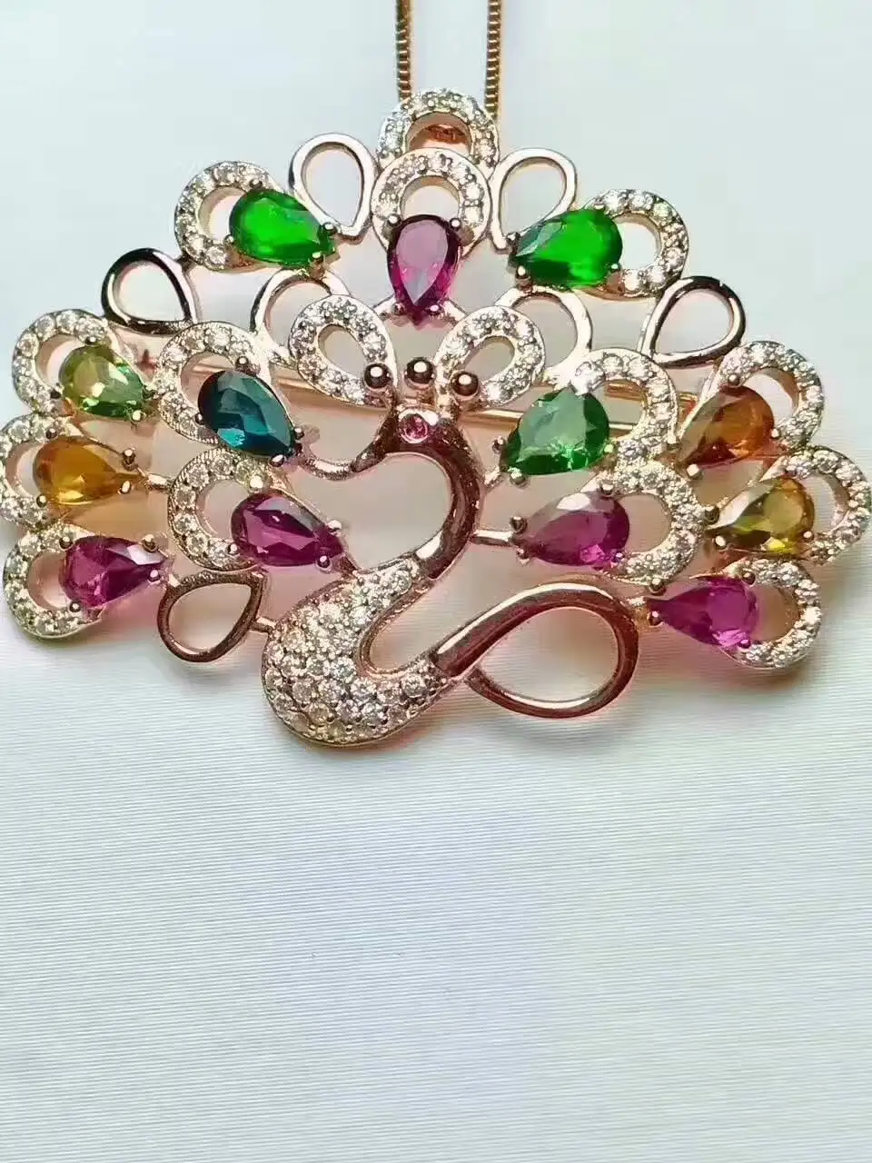 Natural multicolor tourmaline brooch S925 silver Natural gemstone brooch Pendant trendy Peacock Wings women two wears jewelry
Natural multicolor tourmaline brooch S925 silver Natural gemstone brooch Pendant trendy Peacock Wings women two wears jewelry