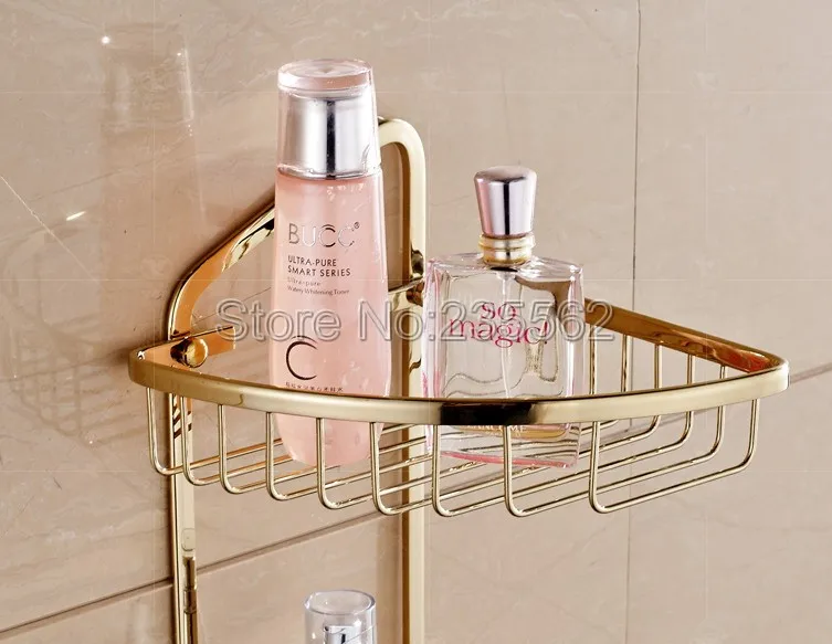 Luxury Golden Color Brass Wall Mounted Bathroom Soap / Sponge Shower Storage Basket With Hooks Cba098
Luxury Golden Color Brass Wall Mounted Bathroom Soap / Sponge Shower Storage Basket With Hooks Cba098