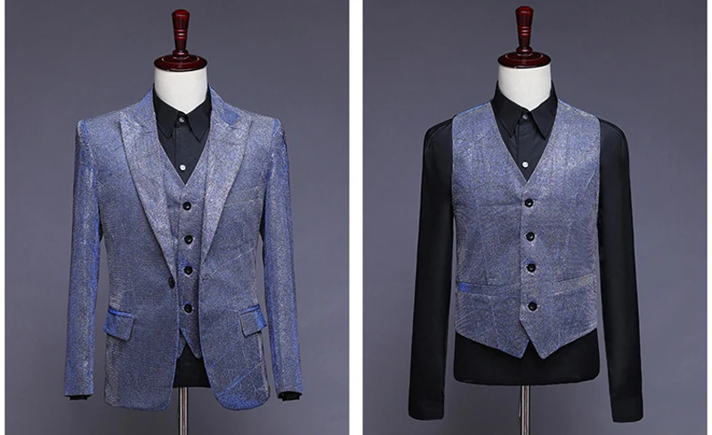 Wedding Suits Men Fashion Colorful Mens Blazer Pants Vest 3 Pieces Suit Set Slim Fit Dance Party Tuxedo Costume Homme Terno XXL
Wedding Suits Men Fashion Colorful Mens Blazer Pants Vest 3 Pieces Suit Set Slim Fit Dance Party Tuxedo Costume Homme Terno XXL