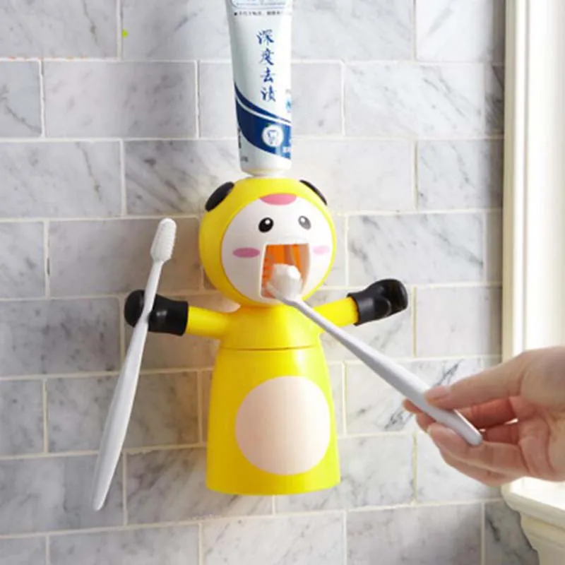 Фото Настенный автоматический зубная паста щетка стеллаж для хранения детей Пара(Aliexpress на русском)