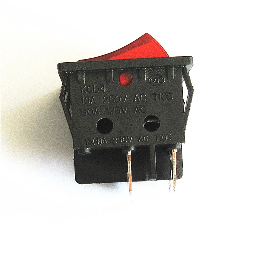 Latching Rocker Switch Power Switch 4 Pins With Light 16A 250VAC 30A 125VAC T8555 KCD4 DPST Welder switch
Latching Rocker Switch Power Switch 4 Pins With Light 16A 250VAC 30A 125VAC T8555 KCD4 DPST Welder switch
