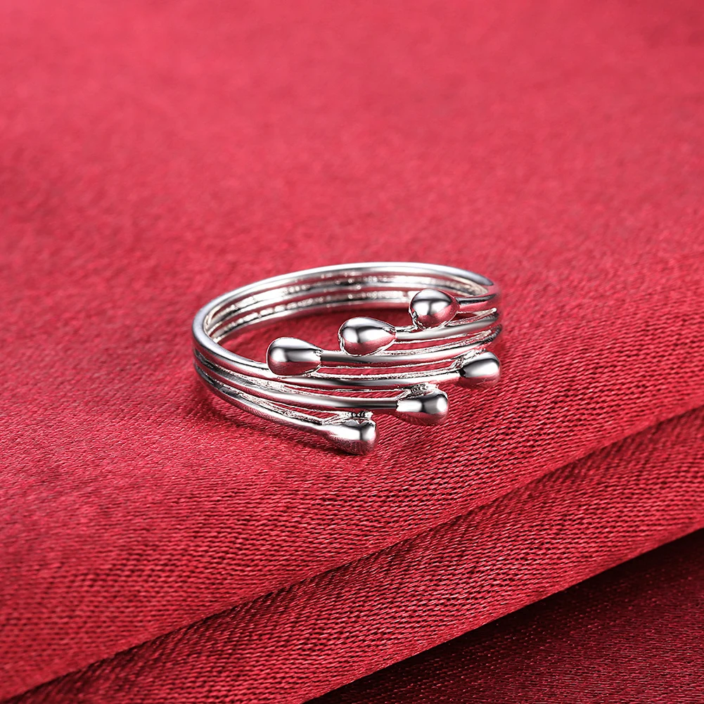 Реальных твердых серебряное кольцо Для женщин 925 Серебряные ювелирные изделия