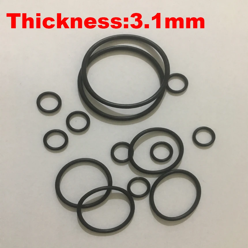 

70pcs 58x3.1 58*3.1 60x3.1 60*3.1 61x3.1 61*3.1 OD*Thickness Black NBR Nitrile Chemigum Rubber O-Ring Oil Seal O Ring Gasket