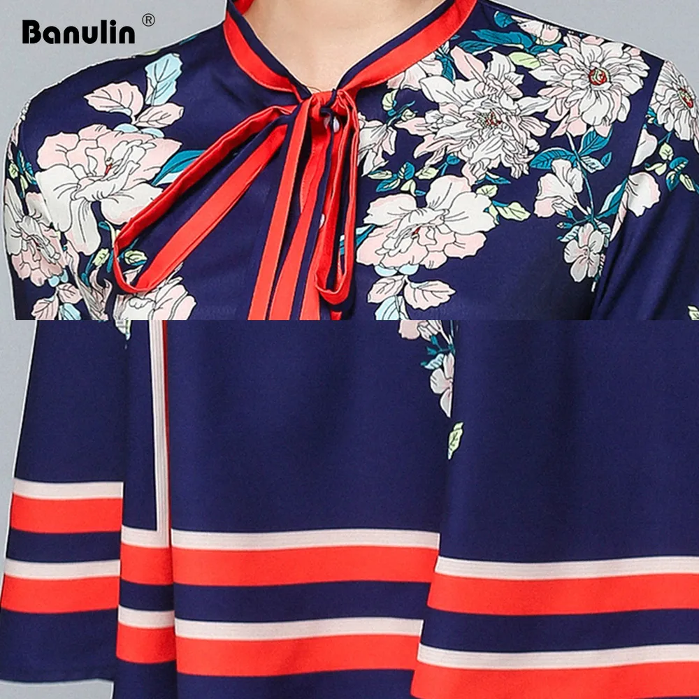 Runway Summer Womans Midi Dress Bow Collar Floral Stripe Printed Female A-line Dress Office Lady Party Knee-length Dresses
Runway Summer Womans Midi Dress Bow Collar Floral Stripe Printed Female A-line Dress Office Lady Party Knee-length Dresses
