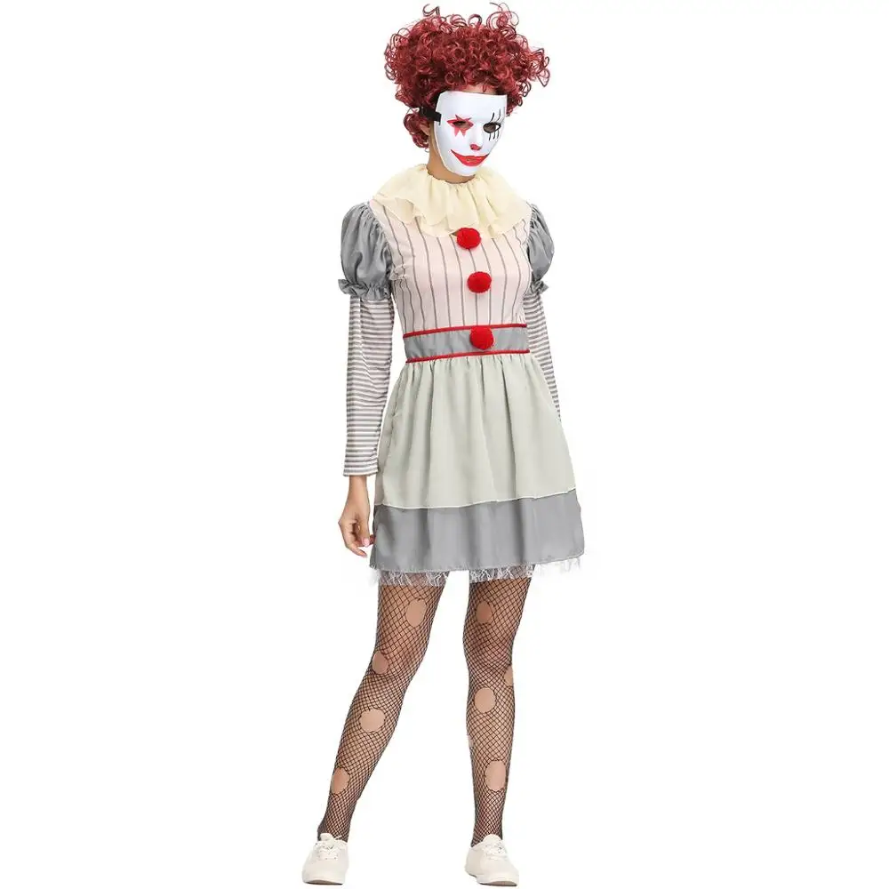 Circus Clown Women Halloween Costumes Horro Film Cosplay Disguising Fancy Dress for Adult Funny Masquerade Scary Costume
Circus Clown Women Halloween Costumes Horro Film Cosplay Disguising Fancy Dress for Adult Funny Masquerade Scary Costume