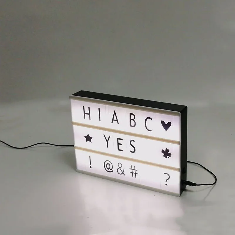 High A5 Size LED Combination Light Box Night Lamp DIY Letters Cards USB Powered Cinema Lightbox LG66