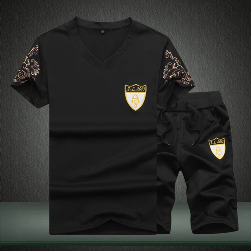Short Tracksuit Man Sportswear Set Solid Color V-neck Vogue Men Clothing Nice Elastic Waist Half Sweatpants Casual Cotton 6XL
Short Tracksuit Man Sportswear Set Solid Color V-neck Vogue Men Clothing Nice Elastic Waist Half Sweatpants Casual Cotton 6XL