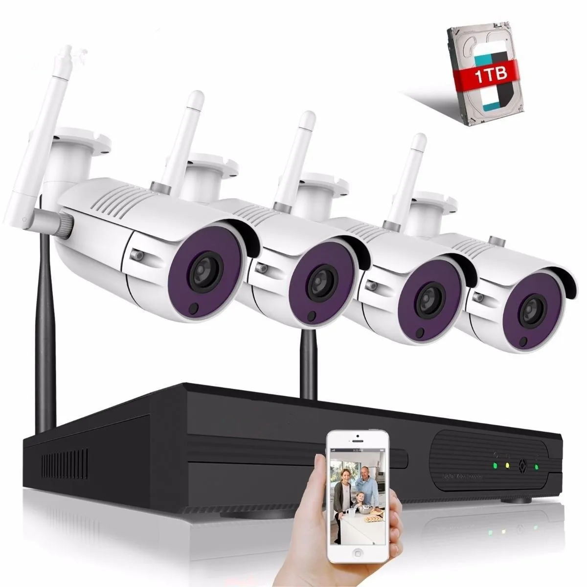 4CH Wireless CCTV System 720P HD NVR kit Waterproof Outdoor IR Night IP Camera wifi Camera Security System Surveillance Kits
4CH Wireless CCTV System 720P HD NVR kit Waterproof Outdoor IR Night IP Camera wifi Camera Security System Surveillance Kits