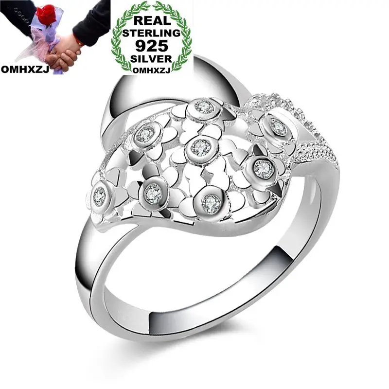 OMHXZJ Wholesale Personality Fashion OL Woman Girl Party Wedding Gift Flower Luxury AAA Zircon 925 Sterling Silver Ring RN170
OMHXZJ Wholesale Personality Fashion OL Woman Girl Party Wedding Gift Flower Luxury AAA Zircon 925 Sterling Silver Ring RN170