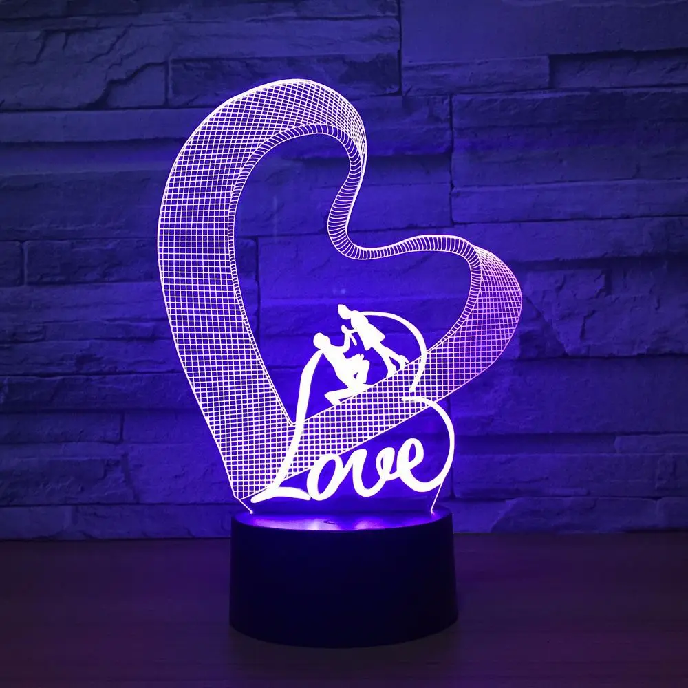 Love Heart 3D Night Light LED Table Lamp 3D Illusion Lamp Romantic Party Atmosphere lamp For Wedding decoration
Love Heart 3D Night Light LED Table Lamp 3D Illusion Lamp Romantic Party Atmosphere lamp For Wedding decoration