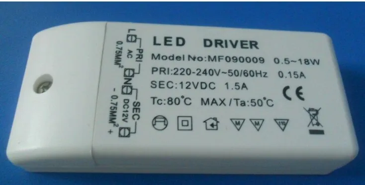 One pcs resell 12V/18W/1.5A constant voltage led driver AC220-240V input 12V output
One pcs resell 12V/18W/1.5A constant voltage led driver AC220-240V input 12V output