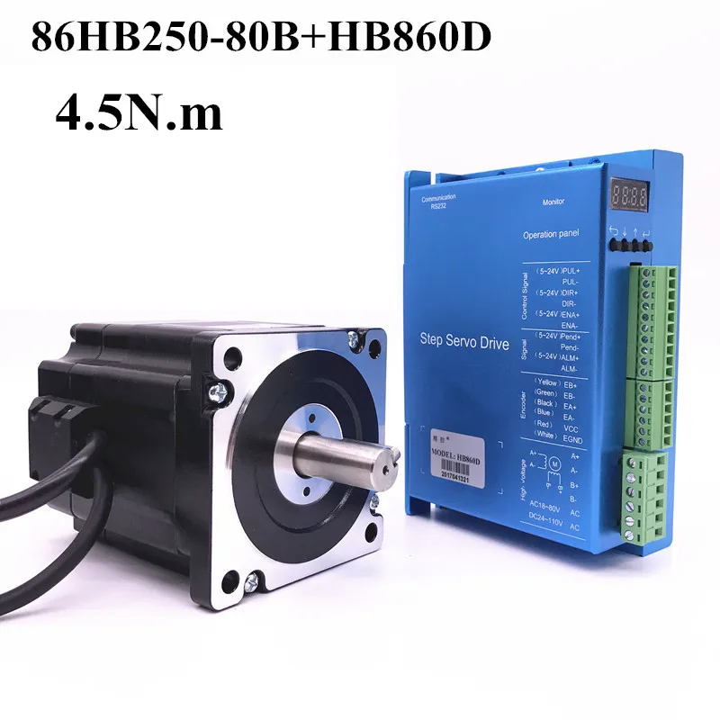 stepper motor driver cnc 86HB250-80B+HB860D Nema 86 Hybird closed loop 2-phase 4.5N.m
stepper motor driver cnc 86HB250-80B+HB860D Nema 86 Hybird closed loop 2-phase 4.5N.m