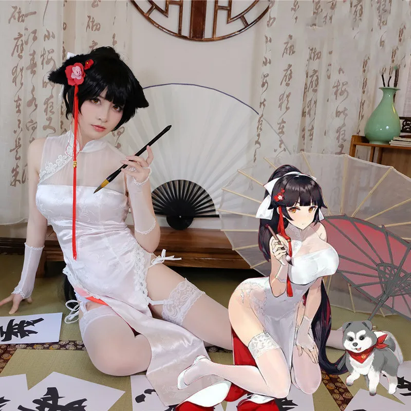 2018 New Game Azur Lane Takao Cosplay Costume Women's White Cheongsam Deluxe Satin Halloween Carnival Costumes Uniforms Dress
2018 New Game Azur Lane Takao Cosplay Costume Women's White Cheongsam Deluxe Satin Halloween Carnival Costumes Uniforms Dress