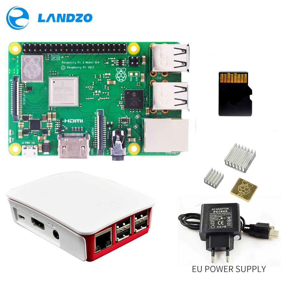 Raspberry Pi 3 B Plus стартовый комплект 16 G micro SD карта + Оригинальный чехол 5 В/2 A Блок