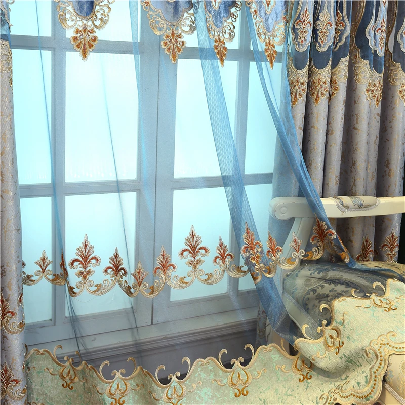 European and American high quality openwork embroidered living room curtains with luxurious Voile Curtain for bedroom Window
European and American high quality openwork embroidered living room curtains with luxurious Voile Curtain for bedroom Window