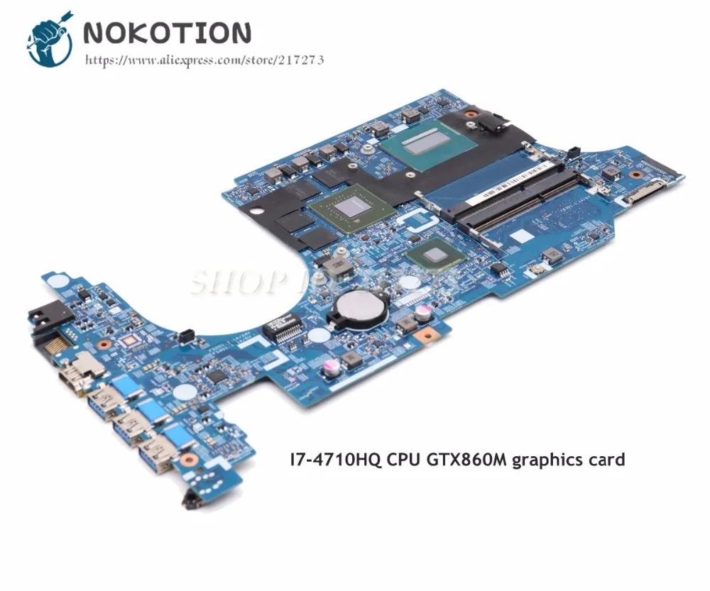 

NOKOTION For Acer VN7-591 VN7-591G Laptop Mothebroard NBMQL11002 448.02W05.0011 Main Board GTX860M SR1PX I7-4710HQ CPU