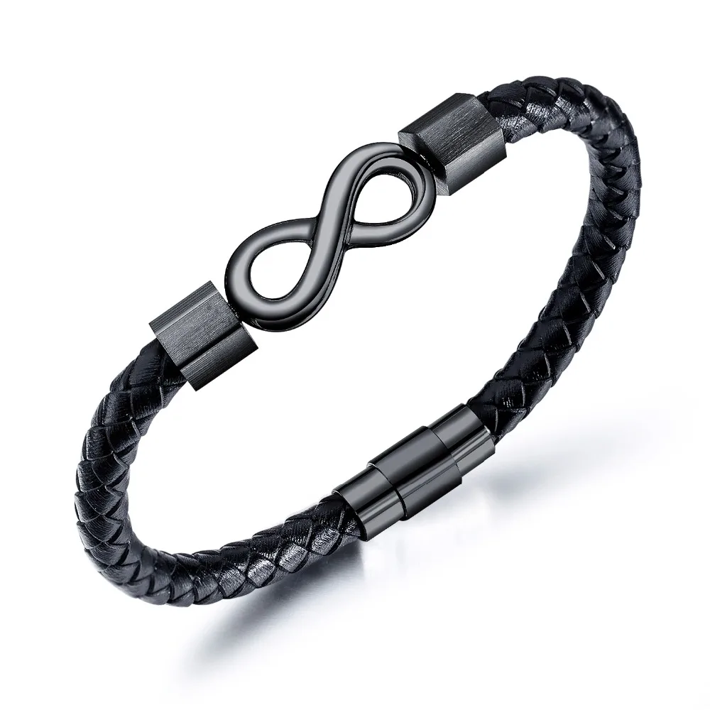 Infinite sign Weaved Leather Bracelets&Bangles For Men woman Black/Steel color Wristband Cuff Jewelry boy Gift Dropshipping
Infinite sign Weaved Leather Bracelets&Bangles For Men woman Black/Steel color Wristband Cuff Jewelry boy Gift Dropshipping