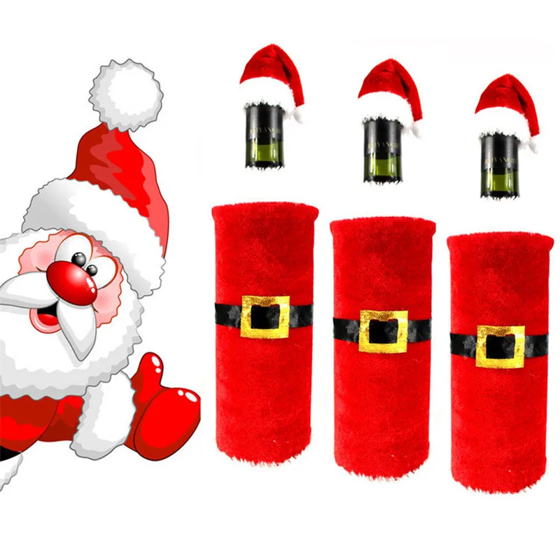 3pcs Christmas Wine Bottle Cover Santa Claus Clothing Red Hat Bottle Ornaments New Year Table Decoration Christmas Gift
3pcs Christmas Wine Bottle Cover Santa Claus Clothing Red Hat Bottle Ornaments New Year Table Decoration Christmas Gift