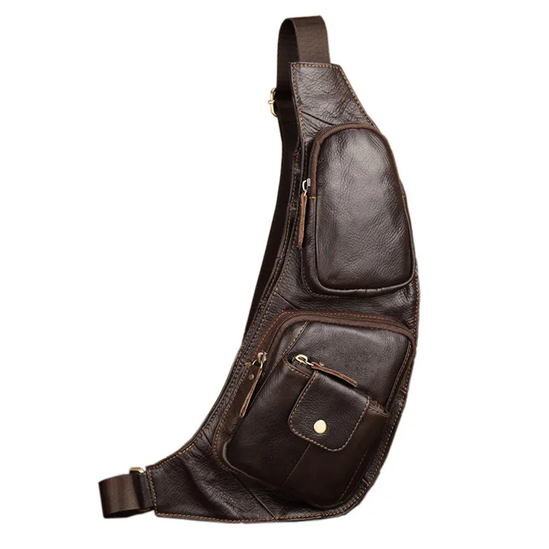 Men's Cowhide Leather Sling Bag Chest Day Pack Cross Body Messenger Shoulder Bag Travel Rucksack Vintage Retro Pouches
Men's Cowhide Leather Sling Bag Chest Day Pack Cross Body Messenger Shoulder Bag Travel Rucksack Vintage Retro Pouches