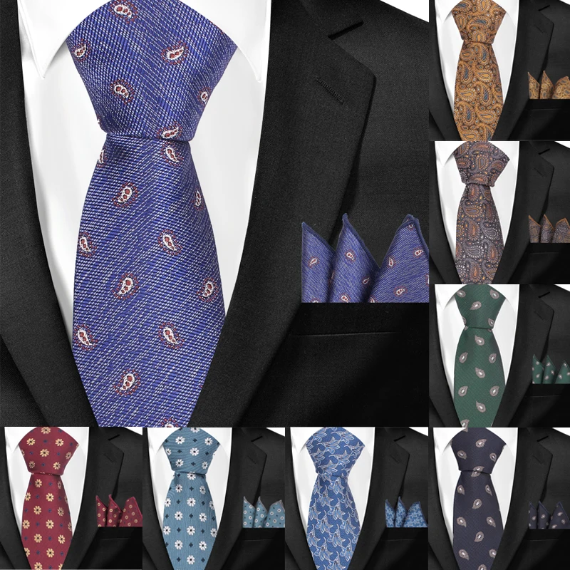 Skinny Paisley Neckties and Pocket Square Sets For Men Jacquard Woven Classic Suits Ties Hanky Set Men Tie Slim Groom Neck Tie
Skinny Paisley Neckties and Pocket Square Sets For Men Jacquard Woven Classic Suits Ties Hanky Set Men Tie Slim Groom Neck Tie