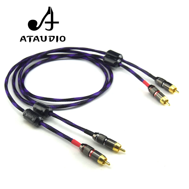 Кабель ATAUDIO Hifi RCA высокого качества с посеребренным штекером 2rca на штекер 2rca| |