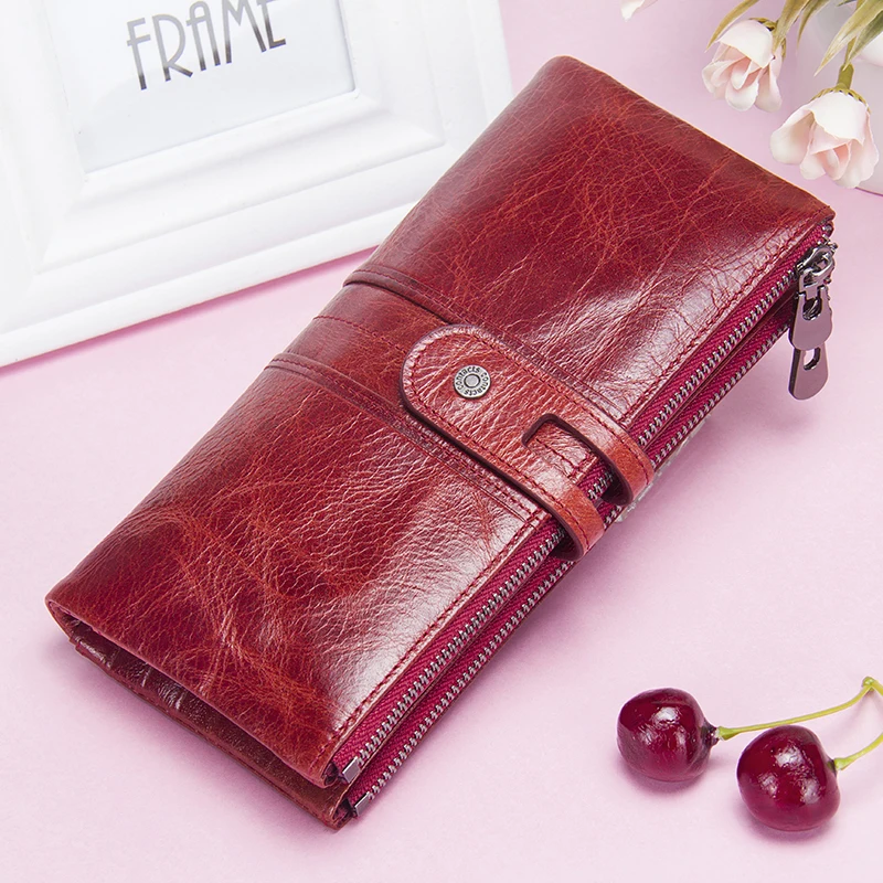 Contact's Women Purses Long Zipper Genuine Leather Ladies Clutch Bags With Cellphone Holder High Quality Card Holder Wallet
Contact's Women Purses Long Zipper Genuine Leather Ladies Clutch Bags With Cellphone Holder High Quality Card Holder Wallet