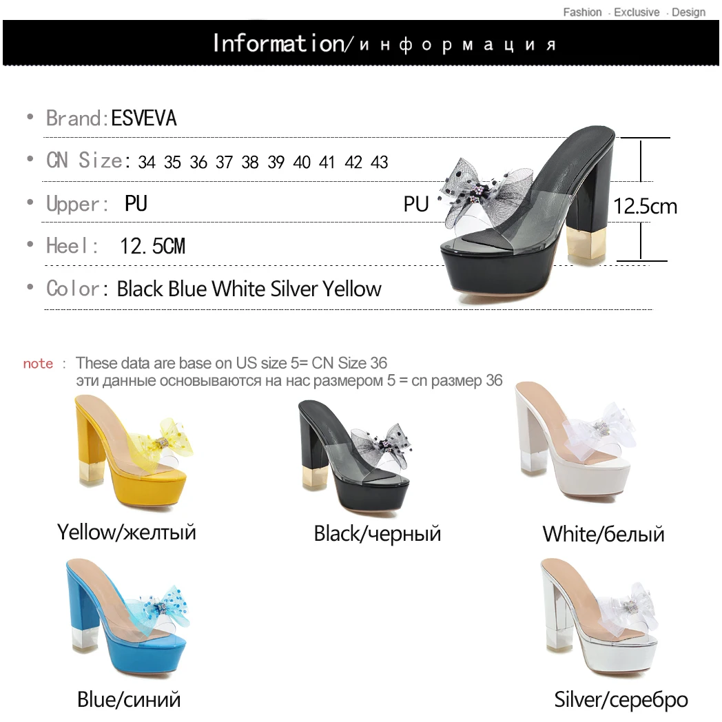 ESVEVA 2019 Women Pumps Square Super High Heel Sandals Peep Toe Slingback Dot Butterfly-Knot Slipper Sexy Fashion Size 34-43
ESVEVA 2019 Women Pumps Square Super High Heel Sandals Peep Toe Slingback Dot Butterfly-Knot Slipper Sexy Fashion Size 34-43