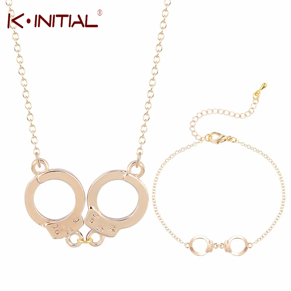 Kinitial Handcuffs Pendant Necklace Bracelets Jewelry Set Infinite Chain Jewelry for Valentines Day Gifts Statement Bijoux
Kinitial Handcuffs Pendant Necklace Bracelets Jewelry Set Infinite Chain Jewelry for Valentines Day Gifts Statement Bijoux