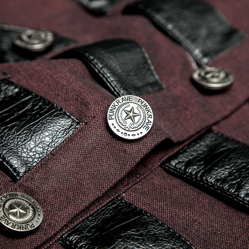 Steampunk Men's Red Jackets Metal Buttons Split Joint Single Breasted Male's Fashion Coats Unique
Steampunk Men's Red Jackets Metal Buttons Split Joint Single Breasted Male's Fashion Coats Unique