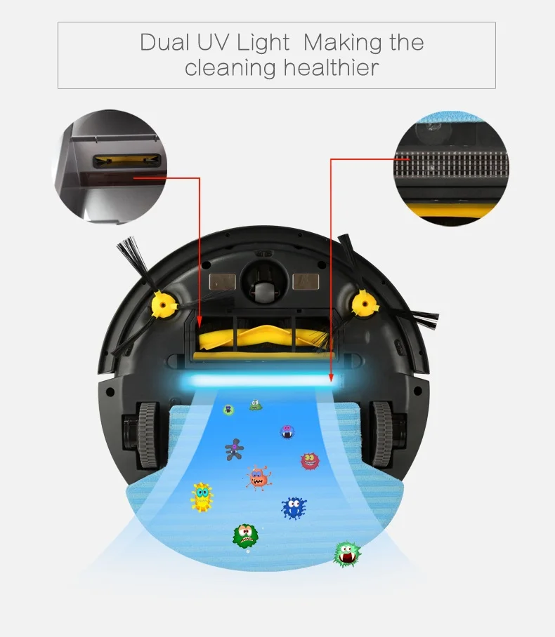 Robot Vacuum Cleaner B6009,Map Navigation,Smart Memory,Low Repetition,Virtual Blocker,UV Lamp,Water Tank,
Robot Vacuum Cleaner B6009,Map Navigation,Smart Memory,Low Repetition,Virtual Blocker,UV Lamp,Water Tank,