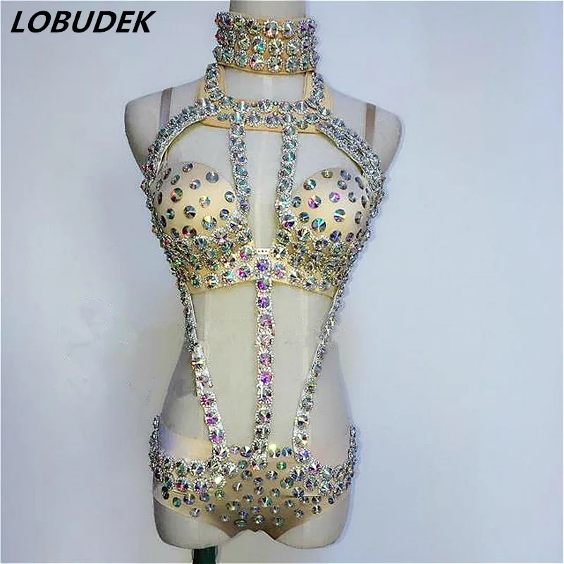 Female Bodysuit Sexy Hollow out Rhinestones Bikini Nightclub DJ show Pole dancing performance clothes Models Catwalk dance wear
Female Bodysuit Sexy Hollow out Rhinestones Bikini Nightclub DJ show Pole dancing performance clothes Models Catwalk dance wear