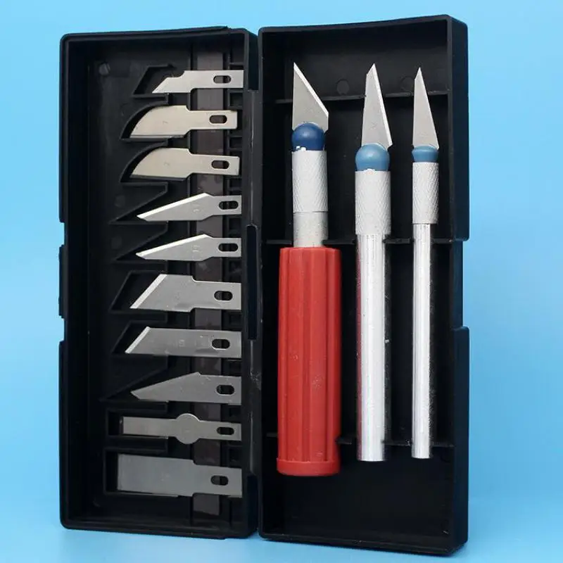 13pcs/ Set Scalpel Blade Knife Wood Paper Cutter Craft Pen Engraving Cutting Supplies Diy Stationery Utility Knife
13pcs/ Set Scalpel Blade Knife Wood Paper Cutter Craft Pen Engraving Cutting Supplies Diy Stationery Utility Knife