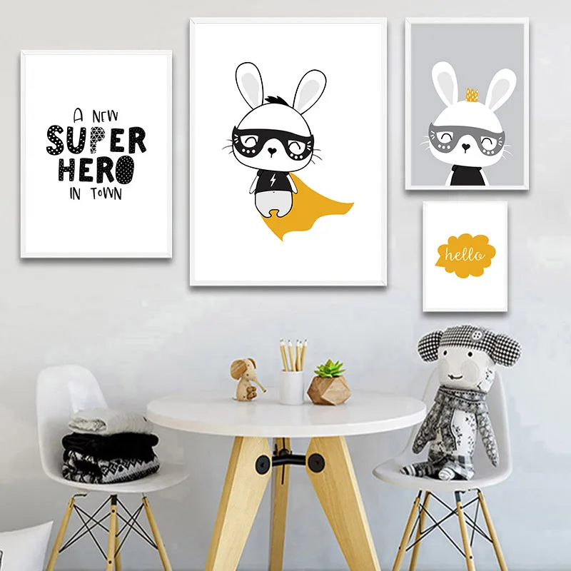 Cute Rabbit Wall Art Canvas Posters and Prints Cartoon Bunny Painting Nordic Kids Decoration Pictures Children Bedroom Decor
Cute Rabbit Wall Art Canvas Posters and Prints Cartoon Bunny Painting Nordic Kids Decoration Pictures Children Bedroom Decor