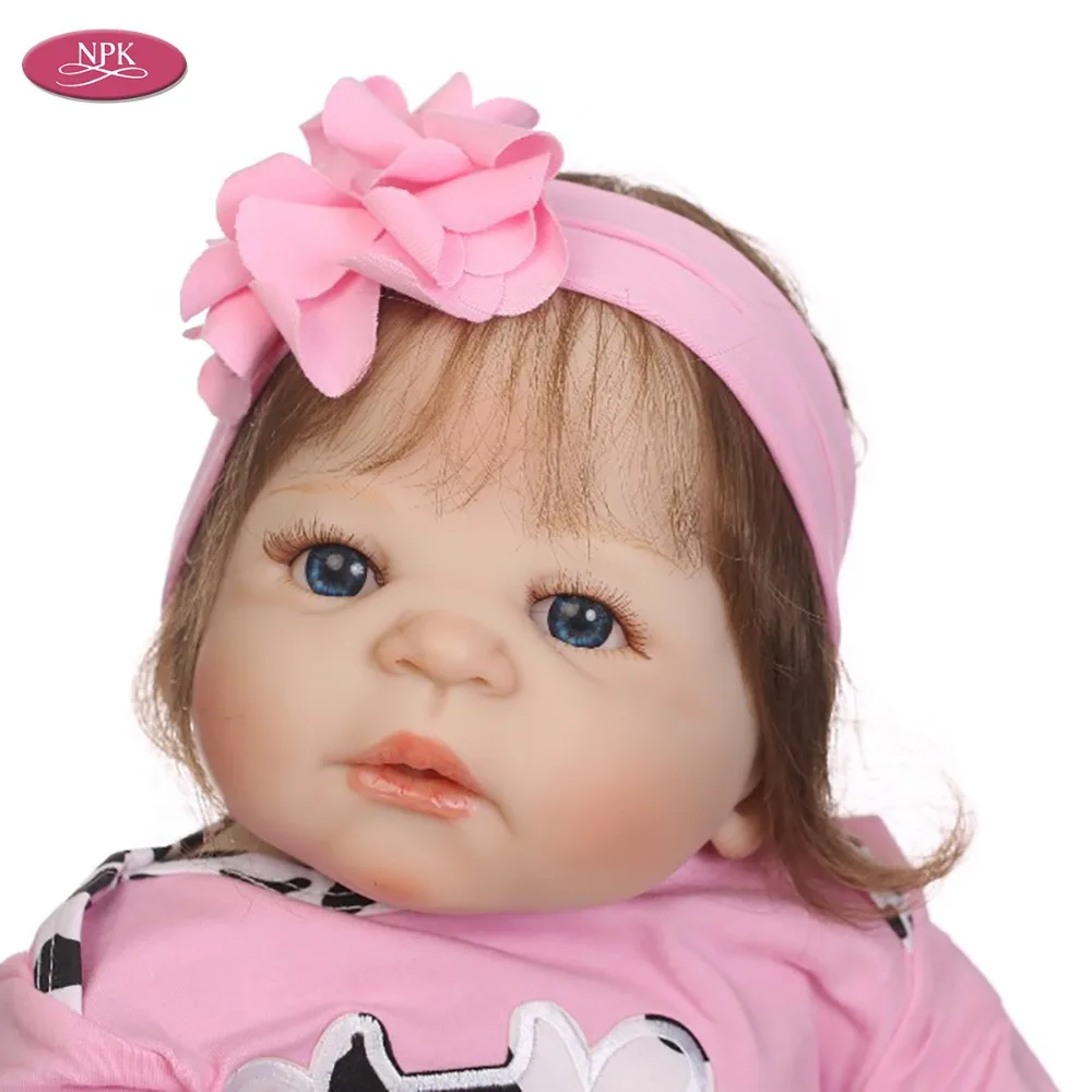 NPK Full Body Silicone Reborn Girl Baby Doll Bath Toy 19inch 46CM Realistic Babies Princess Toddler Dolls Menina Bonecas | Игрушки и