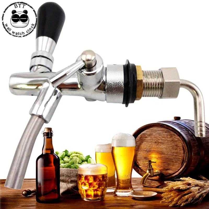 

Adjustable Draft Shank Beer Faucet with Flow Controller Chrome Plating Tap Kit Home Beer Wine Making Tool