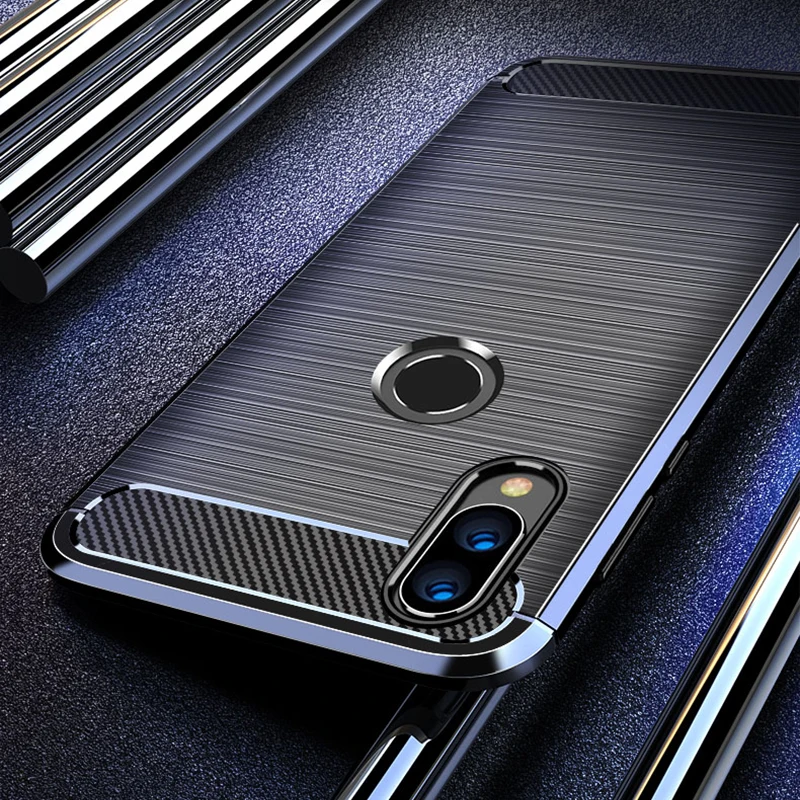 Для huawei Honor 8C чехол из углеродного волокна Противоударная Задняя накладка чехла