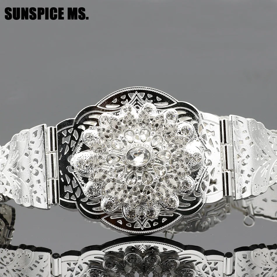 Sunspicems Silver Color Morocco Caftan Belt for Women Ethnic Wedding Dress Full Crystal Body Jewelry Gift
Sunspicems Silver Color Morocco Caftan Belt for Women Ethnic Wedding Dress Full Crystal Body Jewelry Gift
