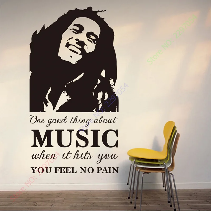 Free shipping large size 57x107cm one good thing about music Bob Marley Vinyl Wall Decal removable wall stickers
Free shipping large size 57x107cm one good thing about music Bob Marley Vinyl Wall Decal removable wall stickers
