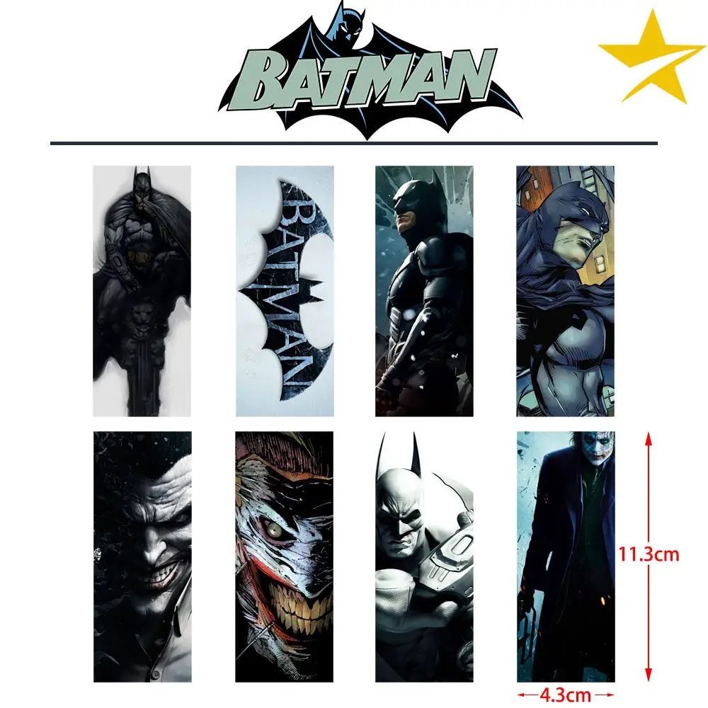 8 шт./компл. DC Comics флэш/Супермен/Бэтмен наклейка закладка карты сообщений маркеры