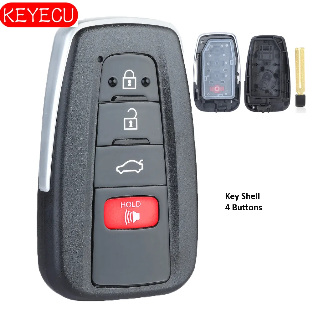 Keyecu 3+1 Button Replacement Smart Remote Key Shell Case Fob for Toyota C-HR RAV4 Prius 2018-2019
Keyecu 3+1 Button Replacement Smart Remote Key Shell Case Fob for Toyota C-HR RAV4 Prius 2018-2019