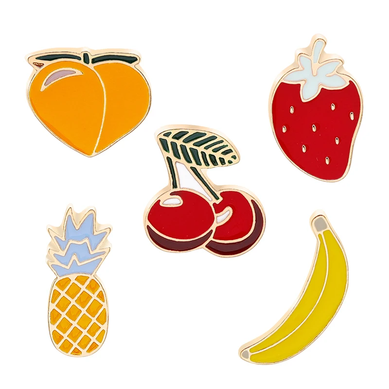 Personality Trend Brooch Pin Fruit Theme Yellow Peach Cherry Strawberry Pineapple Banana Brooch Pin Clothes Hat Jewelry
Personality Trend Brooch Pin Fruit Theme Yellow Peach Cherry Strawberry Pineapple Banana Brooch Pin Clothes Hat Jewelry