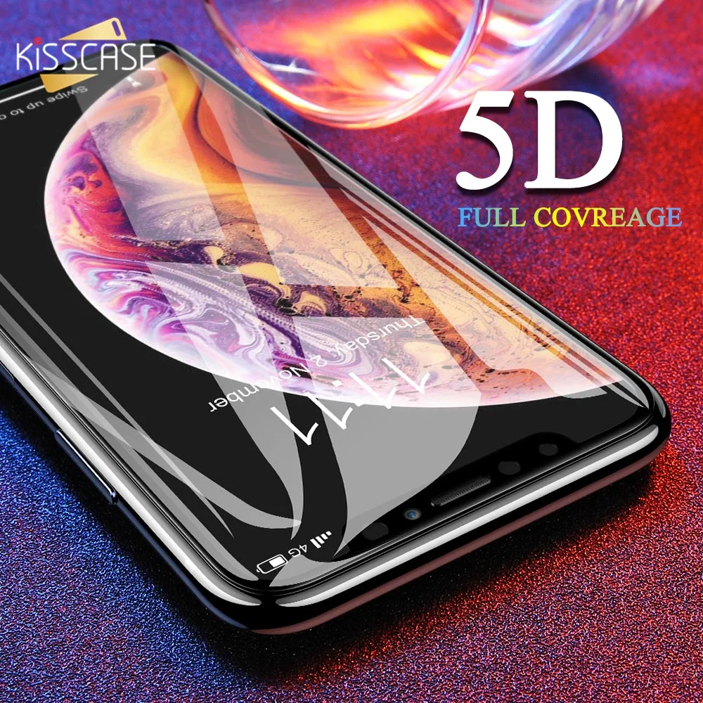 KISSCASE 5D Защитная пленка для переднего экрана iPhone 11 Pro Max 6 6S 7 8 Plus HD из закаленного