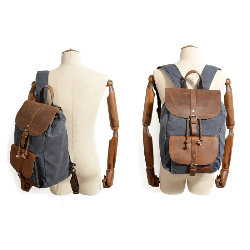 Vintage Leather Canvas Backpack Men Laptop Bag College School Bookbag Shoulder Bag Large Capacity Waterproof Travel Rucksack
Vintage Leather Canvas Backpack Men Laptop Bag College School Bookbag Shoulder Bag Large Capacity Waterproof Travel Rucksack