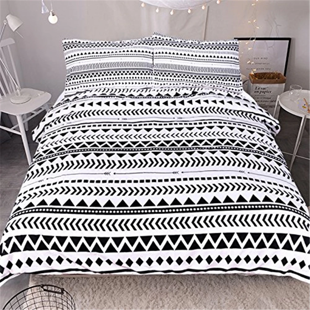 Free shipping black white triangle stripes 3pcs bedding set no bed sheet pościel sabanas twin full queen king size home textile
Free shipping black white triangle stripes 3pcs bedding set no bed sheet pościel sabanas twin full queen king size home textile