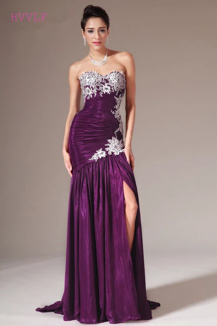 Purple Evening Dresses Mermaid Sweetheart Chiffon Lace Slit Beaded Plus Size Long Evening Gown Prom Dresses Robe De Soiree
Purple Evening Dresses Mermaid Sweetheart Chiffon Lace Slit Beaded Plus Size Long Evening Gown Prom Dresses Robe De Soiree