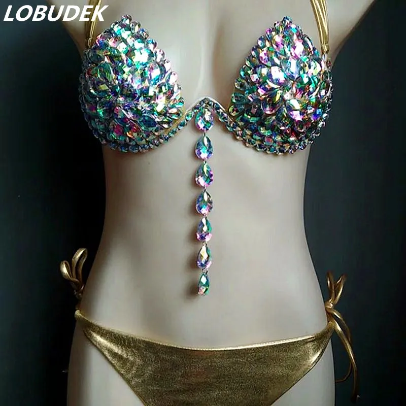 Shining Rhinestones Bikini Set Women DJ Singer Club Bar Party Show Stage Wear Model Catwalk Pole Dancing 2 Pieces Dance Outfit
Shining Rhinestones Bikini Set Women DJ Singer Club Bar Party Show Stage Wear Model Catwalk Pole Dancing 2 Pieces Dance Outfit